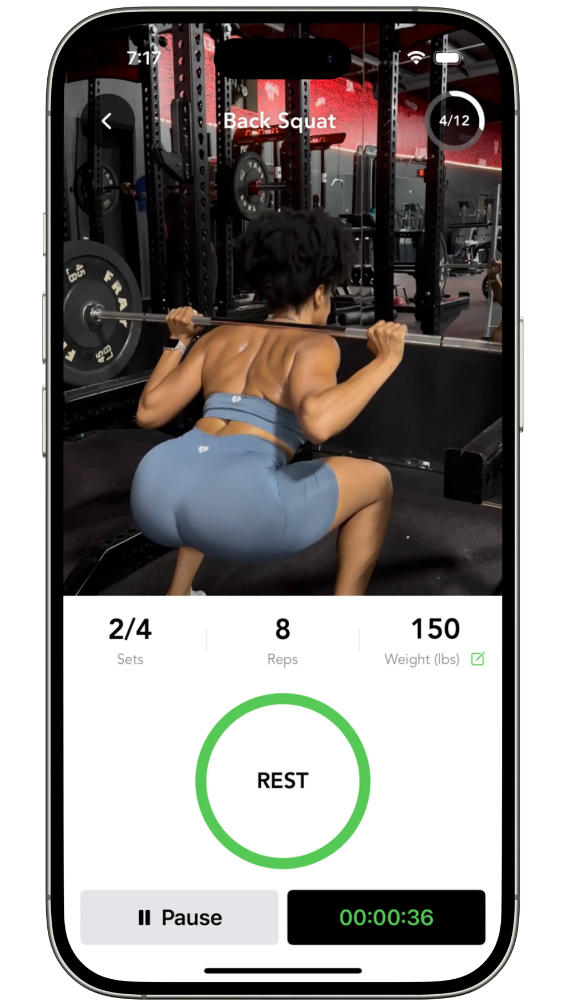 Living Fit Family app tracking screen